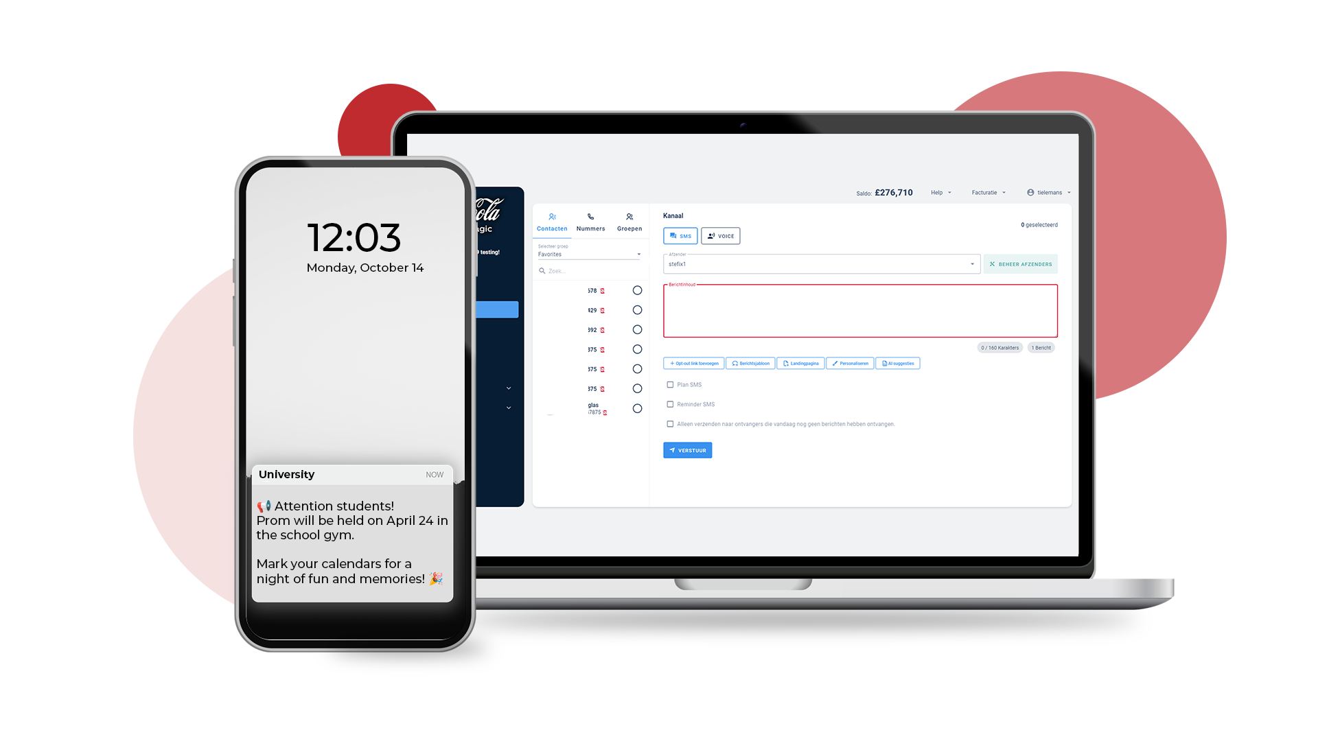 In-house <span style='color: #C02B30; font-weight: bold;'> SMS platform</span> met bewezen resultaat